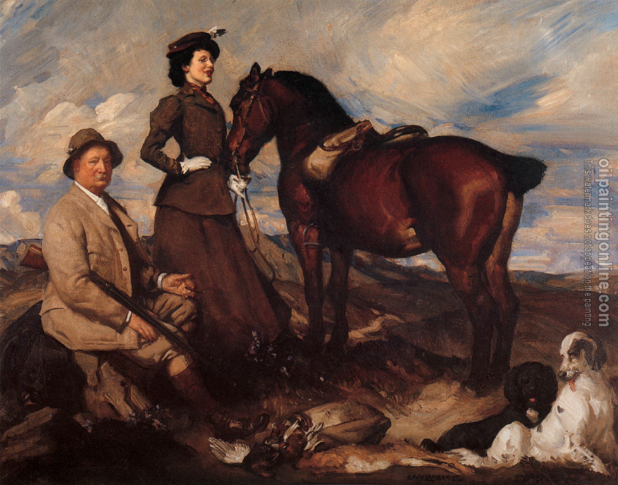 George Lambert - Miss Alison Preston and John Proctor on Mearbeck Moor